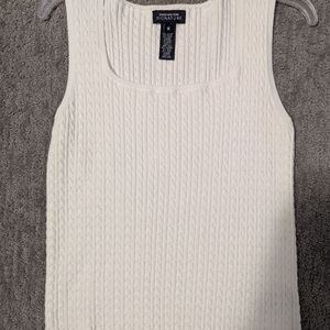 White Cable Knit Tank Top